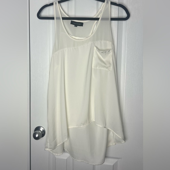 White Flowy Summer Tank Top - Picture 2 of 5